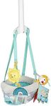 Evenflo Exersaucer Baby Hanging Clampable Doorway Jumper with 4 Removable Toys, Peek a Boo Flip -Book, and Mirror, Sweet Skies