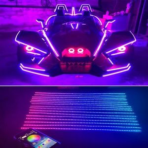Bluetooth + Remote Control 16PCS 6.5FT 2Meters 78Inch Single Row RGB + Solid Color + Dream Color Chasing Light Strips IP68 Lighting Off-Road for Car Truck Underbody Slingshot Ryker Spyder