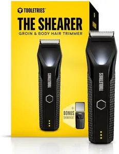 TOOLETRIES The Shearer - Body Hair Trimmer for Men, Pubic Hair Trimmer Balls, Body Shaver for Men Groin Safe, Waterproof Wet/Dry Clippers, Electric Durable Ball Shaver