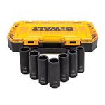 DEWALT DWMT74737 Tough Box 7PC mm 1/2 Deep Drive Impact Socket Set