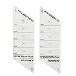 Isomars Spencerian Ruler Set of 2 - Engrosser Ruler for Calligraphy Purpose