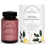 Earthful Multivitamin for Women | 100% Plant, Non-Synthetic | With Biotin, Zinc, Vitamin C, D3 for Immunity, Hair, Skin, Bones & Overall Wellness | 60 Capsules