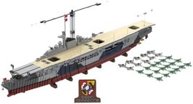 Aetheria WW2 German Aircraft Carrier Building Blocks, MOC WW2 Military Battleship Brick Set Designed by Resqusto Ship Collectors & Enthusiasts for Adult - 9569 Teile