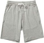 AMY COULEE Men's Casual Shorts 8" Cotton Athletic Workout Lounge Sweat Shorts with Pockets, Gray, X-Large