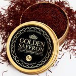 Golden Saffron, Finest Pure Premium All Red Saffron Threads, Grade A+, Highest Grade Saffron for Tea, Paella, Rice, Desserts, No Artificial, No Preservatives (3 Gram)