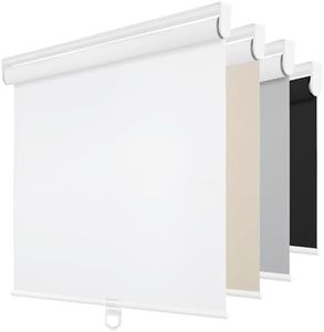 ChrisDowa Cordless Blackout Roller Shades for Windows, Thermal Insulated UV Protection Pull Down Shades, Total Blackout Window Blinds for Home, Office, Bedroom, Door (32" W x 72" H, White)