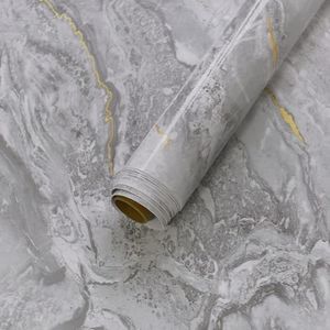BAYYA 48"x354" Extra Wide Marble Contact Paper Light Grey Marble Wallpaper Peel and Stick Countertops for Kitchen Counter Top Vinyl Wrap Glossy Heat Resistant Waterproof Wall Paper Furniture Sticker