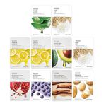 The Face Shop Real Nature Daily Glow Sheet Mask for Glowing Skin & Hydration | Facial Mask with Serum | Korean Sheet Mask For Unisex (Pack of 10) (Assorted)