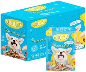 MOOCHIE Soft Puppy Wet Dog Food - Healthy Growth - Real Chicken, Beef, Vegetables & Rice - No Artificial Flavors or Preservative - 12 x 3 oz Pouch