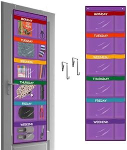 ABCKEY Rainbow Weekly Kids Clothes Organizer for Daily Activity,Portable Kids Clothes Storage