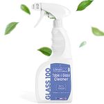 Clean 100 Windows & Tables Streak Free Glass Cleaner - 100% Natural Non Toxic Green Biodegradable Interior/Exterior Window Cleaner Spray - Ammonia Free Shower Glass Cleaner for Door - Mirror Cleaner