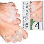 YogaMedic® Toe Separator for Overlapping Toes 4Pcs Improved Silicone, 0% BPA, One-Size - Bunion Corrector Toe Straightener to Relax, Spread and Stretch- Bunion Support for Women & Men - Toe Spreader