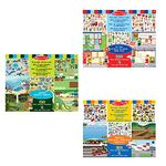 Melissa & Doug Reusable Sticker Book Bundle - My Town, Vehicles, Animal & Dinosaur Sticker Book | Travel Toys for Toddlers on Plane | Reusable Stickers for Children | Activity Books for 3 Year Olds +