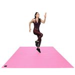 Square36 Large Exercise Mat 8'x6' Pink for Women. This Cardio Mat is Designed for Home Workouts with or Without Shoes. Perfect for Plyometrics, MMA, Cardio, HIIT, TAM, Jump Rope, Stretch, Fitness