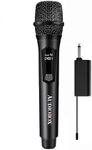Audiobox Wireless Microphone, UHF Metal Dynamic Handheld Multipurpose Mic with Rechargeable Receiver (4hrs), 160ft Range, for Karaoke Machine, Amplifier Speaker, Mixer, Church, PA - Black