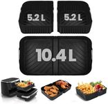VENTINOVE 3PCS Silicone Ninja Air Fryer Liners & Microwave Oven Tray Covers - 2 * 5.2L | 1 * 10.4L | Silicone Air Fryer Liner Ninja AF500UK Non-Stick, Heat-Resistant, Protects from Splatters