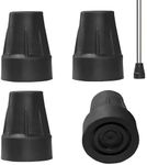 Ootku Cane Tips 3/4 Inch, 4 Pack Replacement Rubber Tips for Walking Cane Accessories, Black.