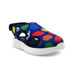 KazarMax Boys & Girls (Unisex) Balls Print Blue Sandal (Size : 29)