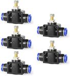 ERGAOBOY 5 Pcs 8mm OD Air Flow Control Valve with Push to Connect Fitting,Straight Speed Controller (SA8)