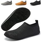 Beach Shoes Water Aqua Surf Shoes Mens Womens Sea Shoes Wetsuit Quick Drying Barefoot Shoes Socks Sport Yoga Gym Swim Pool Black 10-11 UK