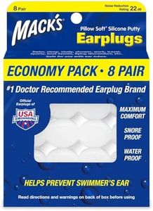 Mack's Pillow Soft Silicone Earplugs, 8 Pair - The Original Moldable Silicone Putty Ear Plugs for Sleeping, Snoring, Swimming, Travel, Concerts and Studying | Made in USA