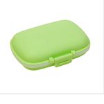 Small Pill Container Travel, 8 Compartment Pill Case, Waterproof Pill Box, Professional Pill Container for Travel Camping Cycling (Green)