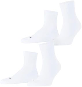 FALKE Unisex Run Rib Short Socks, White, 6.5-8.5