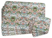 LP SUPPORT Set Of 4 Strawberry Thief William Morris Design Dinner Place Mats And Coasters