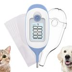 Pet Thermometer, Friendly Short Probe,Comfort Flexible,10-Sec Reading, ℃/℉ Switchable, Rectal Thermometer for Dogs Cats,30 Probe Covers Include