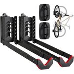 monTEK Swivel Bike Wall Mount, No-Lift Bike Rack, Adjustable Bike Hanger, Fits 16"-29" Tyres, Holds Up to 35kg, Foldable Wall Mount for Space-Saving Bicycle Storage, Easy to Load and Unload, 2 Pack