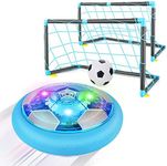 Kroyedfuw Hover Soccer Ball Set with 2 Goals, Rechargeable Indoor Air Floating Soccer Ball with LED Light and Foam Bumper, Perfect Birthday Xmas Gifts for Age 3 4 5 6 7 8-12 Year Old Kids Boys Girls