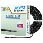 KEI Coaxial Cable RG6 CCS, 99.97% Pure Copper Conductor,Polyethylene Foam Insulation, Laminated Aluminum Tape & Wire Braiding,PVC Oversheathed, Suitable for HD TV Satellite Broadband (Black 100 Meter)