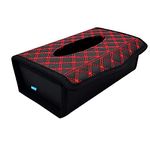 NIKAVI Portable Leather Rectangular Tissue Cover Box Holders Case Pumping Paper Car Hotel Home Gift (RED LINE)