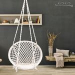 Swing for Adults/Jhula for Adults/Wooden Swing for Living Room/Swing for Balcony/Swing for Adults for Home/Jhoola/Cotton Round Hammock Hanging Swing Chair with Hanging Kit (Black) by Patiofy