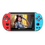 HLF Color Video Game Console 4.3 inch Dual Joystick Built-in 3000 Retro Games Support Arcade CPS/gba/gbc/gb/SFC/fc Video/Music/E-Book AV Out Rechargeable Lithium Battery Children's Gift(Bluered)