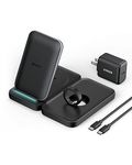 Anker Wireless Charging Station, 533 Wireless Charger (3-in-1 Stand) for iPhone 13, 13 Pro, Samsung, AirPods Pro, Apple Watch 1-6 (Only Compatible with Original 3.3ft Watch Cable, Not Included)