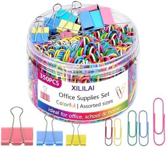 350PCS Assorted Size Binder Clips Set - Large, Colorful, Office & School Supplies
