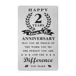 Gezxin Happy 2 Year Work Anniversary Card Gifts for Women Men- 2nd Job Anniversary Card Decoration for Employees Coworkers