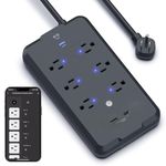 Geeni Surge Ultra Smart Wi-Fi Surge Protector with 6 Individually Controlled Outlets and 2 Fast Charge USB Ports, Works with Alexa & Google Home, No Hub Required, 6ft Cord, 1200 Joules