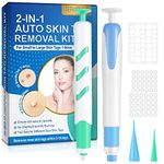 Skin Tag Removal Kit with Pen 2-in-1 Skin Tag Remover for 1-9mm Skin Tags Fast Wart Remover and Mole Remover with 60 Bands + 36 Repair Skin Tag Removal Patches for Face, Body Within 3-14 Days