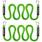 Obcursco Bungee Dock Line, Jet Ski Dock Line with Double 316 Stainless Steel Clips, Boat Snubber Docking Rope for PWC, Boat Accessories for Yamaha Waverunner, Seadoo, 2 Pack 6-9ft Yellow & Green