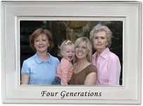 Lawrence Frames Sentiments Collection, Brushed Metal 4 by 6 Four Generations Picture Frame, Silver