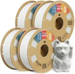 OVERTURE 4KG Bundle Matte PLA 3D Printer Filament 1.75mm, Matt Surface & Low Warping Filament 4 Pack 1kg Spool (2.2 lbs), Fit Most FDM Printers (Matte White 4-Pack)