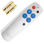 TabTime Big Button TV Remote Control - Easy to Use and Set Up - Universal - Basic Television Remote Control - Dementia Friendly Gifts (Silver)