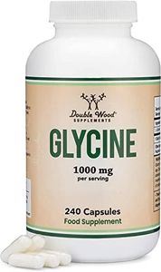Double Wood Glicina Suplemento | 240 Glicina Capsulas de Alta Potencia - 1000mg de Glycine por Porción | Suplemento de Aminoácidos | Sin OGM y Gluten | Fabricado en el Reino Unido.