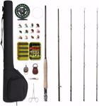 NetAngler Fly Fishing Combo Kit 4-Piece Fly Fishing Rod 5/6wt Aluminum Fly Reel 28Pcs Flies Kit with 4pcs Fly Tools and a Cloth Carry Bag, Extra Rod Tip and Backing are Especially for Starters