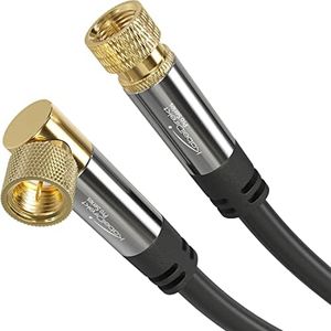 CableDirect – SAT Cable, coaxial, Satellite Cable, 90°/Straight connectors – TV Cable with Multi-Layer Shielding, Break-Proof Metal F connectors – 20ft (HDTV, Radio, DVB-T, DVB-C, DVB-S, DVB-S2)