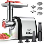 Ollygrin Meat Grinder Electric Sausage Stuffer, Meat Grinder Electric Stainless Steel, Meat Grinder Maker Heavy Duty with 3 Plates 2 Blades Tube Kubbe Kit 2600W Max