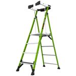 Little Giant Ladders 4 Tread Fortress GRP Fibreglass Platform Step Ladder, Platform Height 1.10m, Closed Height 2.51m