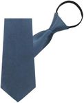 Mantieqingway Zipper Ties for Men Boy Pre-tied Adjustable Neck Ties 19' 'for School Uniform Graduation Business Wedding (8cm/3.15inch, Blue)